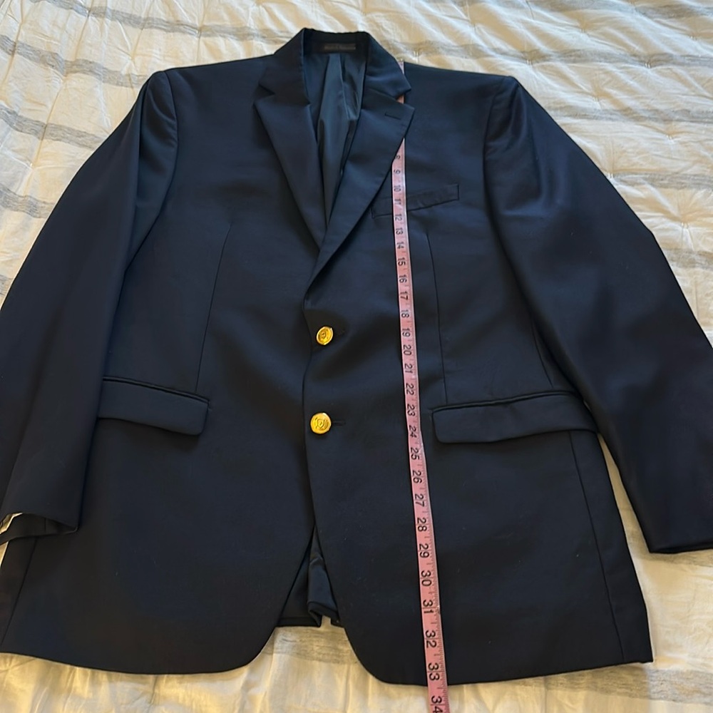 Lauren Ralph Lauren-Mens Blazer- Navy-Gold Buttons-Single Vent-Classic Size 41L - Picture 7 of 11